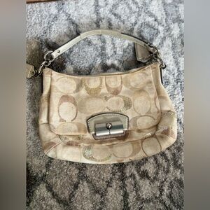 Coach Multicolor Signature Canvas and Sequins Kristine Hobo